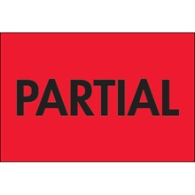 2 x 3" - "Partial" (Fluorescent Red) Labels