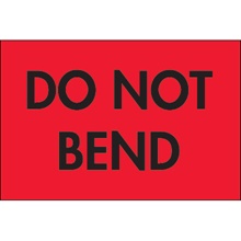 2 x 3" - "Do Not Bend" (Fluorescent Red) Labels