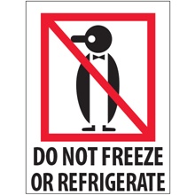 3 x 4" - "Do Not Freeze or Refrigerate" Labels