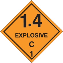 4 x 4" - "Explosive - 1.4C - 1 Labels