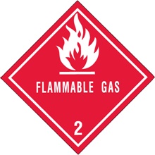 4 x 4" - "Flammable Gas - 2" Labels