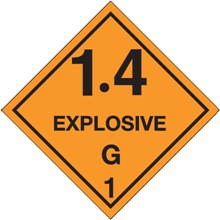 4 x 4" - "1.4 - Explosive - G 1" Labels