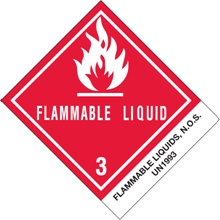 4 x 4 3/4" - "Flammable Liquids, N.O.S." Labels