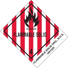 4 x 4 3/4" - "Flammable Solids, N.O.S." Labels