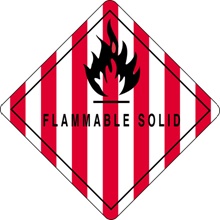 4 x 4" - "Flammable Solid" Labels