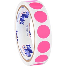 3/4" Fluorescent Pink Inventory Circle Labels