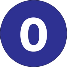 4" Circle - "0" (Dark Blue) Number Labels