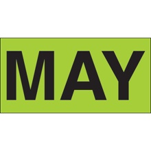 3 x 6" - "MAY" (Fluorescent Green) Months of the Year Labels