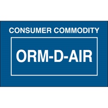 1 3/8 x 2 1/4" - "Consumer Commodity ORM-D-AIR" Labels