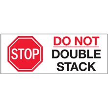 3 x 8" - "Stop - Do Not Double Stack" Labels