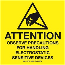 4 x 4" - "Attention - Observe Precautions" Labels