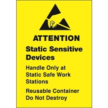 1 3/4 x 2 1/2" - "Static Sensitive Devices" Labels