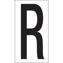 3 1/2" "R" Vinyl Warehouse Letter Labels