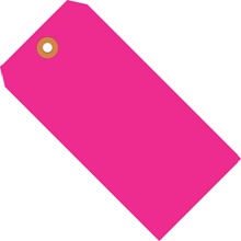 3 1/4 x 1 5/8" Fluorescent Pink 13 Pt. Shipping Tags