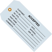 4 3/4 x 2 3/8" - "Accepted (Blue)" Inspection Tags