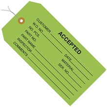 4 3/4 x 2 3/8" - "Accepted (Green)" Inspection Tags - Pre-Wired