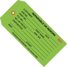 4 3/4 x 2 3/8" - "Repairable or Rework" Inspection Tags