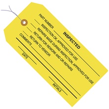 4 3/4 x 2 3/8" - "Inspected" Inspection Tags - Pre-Wired