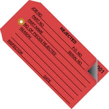 4 3/4 x 2 3/8" - "Rejected" Inspection Tags 2 Part - Numbered 000 - 499