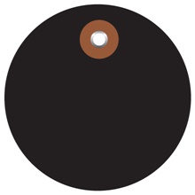 2" Black Plastic Circle Tags