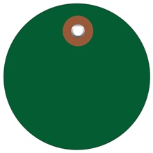 3" Green Plastic Circle Tags