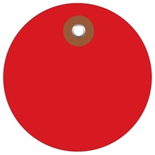 3" Red Plastic Circle Tags