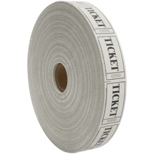 1" x 3/4" White Single Ticket