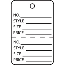 1 1/4 x 1 7/8" White Perforated Garment Tags
