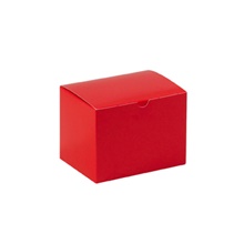 6 x 4 1/2 x 4 1/2" Holiday Red Gift Boxes