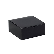 8 x 8 x 3 1/2" Black Gloss Gift Boxes