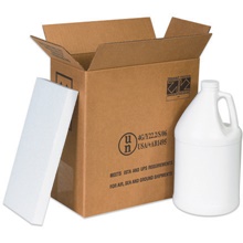 12 x 6 x 12 3/4" 2 - 1 Gallon Plastic Jug Shipper Kit