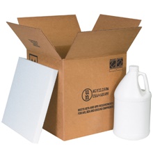 12 1/4 x 12 1/4 x 12 3/4" 4 - 1 Gallon Plastic Jug Shipper Kit