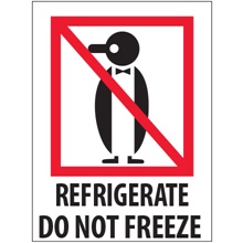 3 x 4" - "Refrigerate - Do Not Freeze" Labels