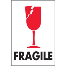 4 x 6" - "Fragile" Labels