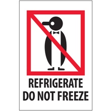 4 x 6" - "Refrigerate - Do Not Freeze" Labels