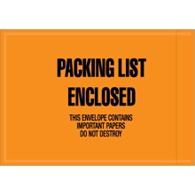 4 1/2 x 6" - "Packing List Enclosed" Envelopes