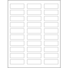 2 1/4 x 3/4" White Rectangle Laser Labels