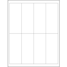 2 x 5" White Rectangle Laser Labels