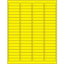 1 15/16 x 1/2" Fluorescent Yellow Rectangle Laser Labels