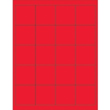 2 x 2"Fluorescent Red Rectangle Laser Labels