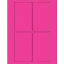 3 x 5" Fluorescent Pink Rectangle Laser Labels