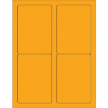 3 1/2 x 5" Fluorescent Orange Rectangle Laser Labels
