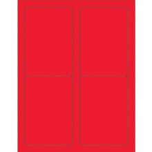 3 1/2 x 5" Fluorescent Red Rectangle Laser Labels