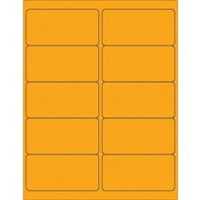 4 x 2" Fluorescent Orange Removable Rectangle Laser Labels