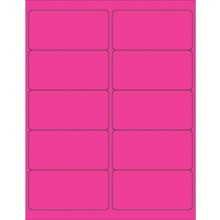 4 x 2" Fluorescent Pink Rectangle Laser Labels