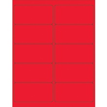 4 x 2" Fluorescent Red Removable Rectangle Laser Labels
