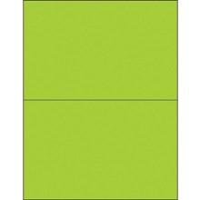 8 1/2 x 5 1/2" Fluorescent Green Removable Rectangle Laser Labels