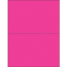 8 1/2 x 5 1/2" Fluorescent Pink Removable Rectangle Laser Labels