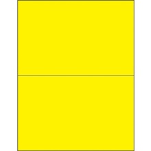 8 1/2 x 5 1/2" Fluorescent Yellow Removable Rectangle Laser Labels