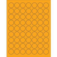 1" Fluorescent Orange Circle Laser Labels